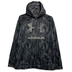 UNDER ARMOUR ロゴスウェット パーカー YXL キッズ 160～ ブラック グレー アンダーアーマー プルオーバー 古着卸 アメリカ仕入 a612-6154