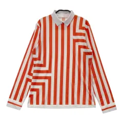 サイズ：40 LANVIN SPORT ランバン スポール  襟付き 長袖Tシャツ ストライプ柄 レッド系 [240101509491] ゴルフウェア レディース ストスト