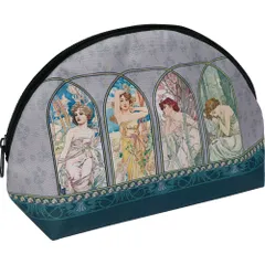 ポーチ 名画マルチポーチ（ミュシャ「時の流れ」） ゆうパケット レディース 小物入れ かわいい おしゃれ コスメポーチ ギフト プレゼント 贈り物 大きめ 旅行 トラベル ファスナー 大容量 化粧小物 Sサイズ