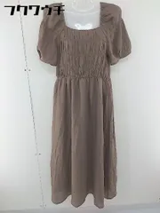 ◇ w closet ダブルクローゼット スクエアネック 半袖 ロング ワンピース サイズF ブラウン レディース  【中古】 【1106110006341】のサムネイル