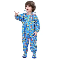 [Emfay] キッズ レインコート 女の子 雨具 子供 レインコート 可愛い 超軽量 男女兼用 (ブルー, S)