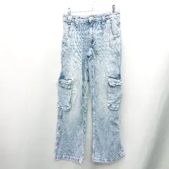 ◇ H＆M キッズ デニムワイドカーゴパンツ サイズ160 ライトブルー 男の子 E  【1408220050857】