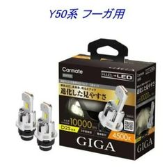 【定形外郵便】カーメイト GIGA LEDヘッドバルブ D10 4500K D2S ニッサン Y50系 フーガ用【BW905】