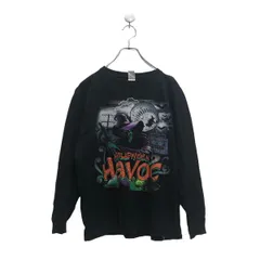 GILDAN 長袖 プリント Tシャツ ギルダン L ブラック バックプリント クルーネック ロンT ロングTシャツ 古着卸 アメリカ仕入 a604-6430