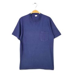ナス紺60sペニーズ耳付きタウンクラフト無地ポケTポケットTシャツUSA製
