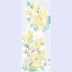 【在庫処分】宮本 kenema 日本製 手ぬぐい タペストリー 注染 綿 春 花圃 香るミモザ 36×90cm 120321