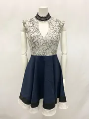 1560 an アン Andy アンディ キャバクラ ドレス フラワー刺繍 レース フレア キャバドレス M