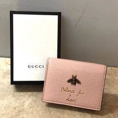 GUCCI グッチ BEE ビー アニマリエ 二つ折り コンパクト 財布 ピンク