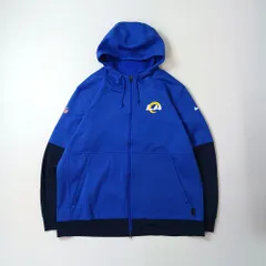 NIKE NFL コラボ Los Angeles Rams フルジップパーカー ロゴプリント 裏起毛 ブルー XXL