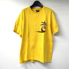 【中古】90s STUSSY 8ボールTシャツ サイズM USA製 イエロー ステューシー[17]