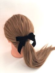 ベロアリボンヘアゴム　ベロアたらりんりぼん　ヘアゴム　シンプルヘアゴム
