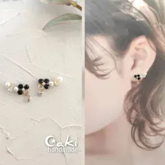 キラキラ ブラック✧︎ピアスorイヤリング♪ハンドメイド
