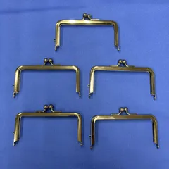 ▶がま口　ハンドメイド用　口金10.5㎝（角丸3.5寸 足1.8寸ﾍﾞｱﾘﾝｸﾞ付丸玉8㎜）黒Ｎ 5個セット◀