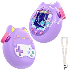 新品 Tamagotchi Paradise(たまごっちパラダイス) 用 ケース カバー+フィルム 2枚 TPU製【YANMONGI】 保護カバー シリコン保護ケース ーチェーン付き 耐衝撃 落下防止 紛失ストラップ付き 防水 防塵 指紋防止 キズ防止 Tam