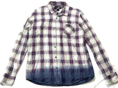 【204443】DIESEL ディーゼル  55DSL DIESEL チェック柄　ネルシャツ　サイズ1 メンズ  ・ 白・紫・青