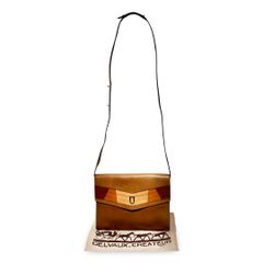 DELVAUX デルヴォー ヴィンテージ Dロゴ レザー ショルダーバッグ クロスボディバッグ ブラウン ミラー付き ベルギー製