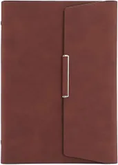 ENN LLC システム手帳 A5 薄型 6穴リング リフィル付き ノート PUレザー 三つ折り( ブラウン)