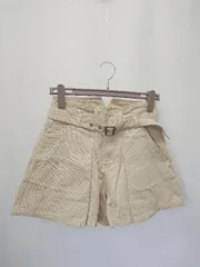 ◇ ⊂　◎ TOMMY HILFIGER トミーヒルフィガー ストライプ柄 ショート　パンツ サイズ　M ベージュ　ホワイト レディース E  【1410230009312】