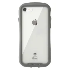 iFace Reflection iPhone SE(第3/2世代)/8/7 ケース クリア 強化ガラス (グレー)【アイフォンse3 se2 8 カバー 透明 耐衝撃 米国MIL規格取得 ストラップホール付き】