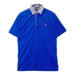 サイズ：S POLOGOLF ラルフローレン ポロゴルフ  柄切替 半袖ポロシャツ  ブルー系 [240101474142] ゴルフウェア メンズ ストスト