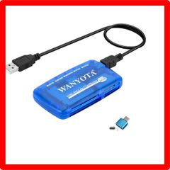 ★送料無料★カードリーダー + Type-c アダプター WANYOTAスマートメディアカードリーダーライター、オールインワンUSBユニバーサルマルチカードアダプター、スマートメディア、xD、SD、UHS-I、MMC、MS Pro Duo、CF、MD、Wind