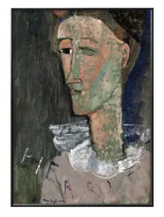 洋画家・平沢喜之助作・小年ピエロ (F4油絵) 洋画家・平沢喜之助作