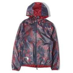 ARMANI EXCHANGE アルマーニエクスチェンジ ジャケット サイズ:XS リバーシブル ロゴ プリント ボタニカル フローラル フーデッド ブルゾン ウインドブレーカー ボルドー ネイビー アウター コートのサムネイル