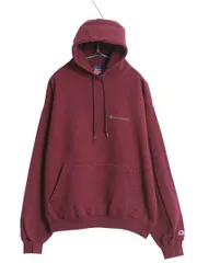 【お得なクーポン配布中!】 00s チャンピオン ワンポイント スウェット フード パーカー メンズ レディース L / 古着 トレーナー 裏起毛 プルオーバー スクリプト ロゴ