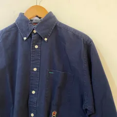古着　メンズ　シャツ　ネイビー　S   TOMMY HILFIGER
