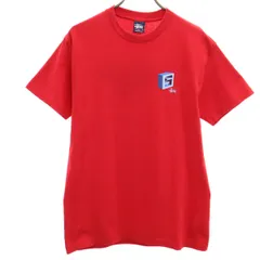 STUSSY ステューシー 90s USA製 オールド 紺タグ 半袖 シングルステッチ Tシャツ M レッド メンズ 古着