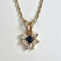 【美品⭐️ 14KTGEP+クリスタルのネックレス】 きれいなデザインチャームです　 チェーンに14KTGEPの刻印 （AYA） 240202016296P