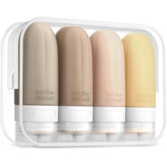 新品 【現役CA推薦】 トラベルボトル シリコン 旅行 機内持ち込み可 漏れ防止 シャンプー 詰め替え トラベルセット サウナ ジム お風呂セット 男女兼用 出張 携帯 詰め替え容器 小分け 持ち運び [Mrsdry] (4個) (Apricot 60ml)