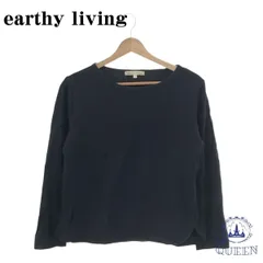 ☆美品☆ earthy living トップス Tシャツ カットソー 長袖 カジュアル きれいめ オシャレ レディース ブラック L 901-3159 送料無料