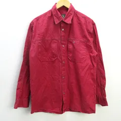 G■エーグル/AIGLE 長袖シャツ/コットン【M】赤/men's/16【中古】■