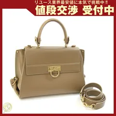  フェラガモ 2WAYハンドバッグ ソフィア 21 カーキ