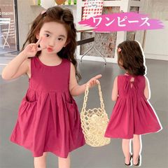子供 ワンピース ローズピンク ワンピ 夏 90-140cm おしゃれ 洗濯可 誕生日 お出かけ 七五三  jinrui27