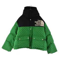GUCCI (グッチ) 21AW×THE NORTH FACE ザ ノースフェイス Padded Jacket 670908 Z8APZ パッディドジャケット ダウンブルゾン 総柄ロゴ グリーンのサムネイル
