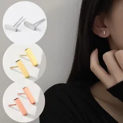 ピアス 18K サージカルステンレス316L 金属アレルギー対応 Bar ストレート シルバー ゴールド ピンクゴールド シンプル 仕事 プレゼント オフィス