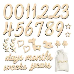 【在庫処分】マンスリーカード 記念日フォト 月齢カード 月齢カード ウッドレター 27枚セット ニューボーンフォト 撮影道具 記念写真 木製 出産祝い レターバナー 成長記録 月齢フォト プレゼント 月齢フォトグッズ 誕生日