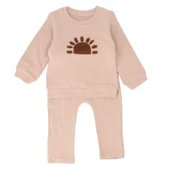 ☆ ライトブラウン ☆ 80cm ☆ セットアップ キッズ セットアップ キッズ 上下セット 長袖トップス パンツ ズボン ベビー トップス 男の子 女の子 ベビー服 シンプル おしゃれ かわいい ルームウェア 動きやすい 保育園 幼稚園 子供服