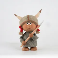 【新品】トムテ/バイキング・ガール/スカンジナビアン・ヘムスロイド/オブジェ/置物/木製/北欧/ミニドール/木のフィギュア/スカンジナビスク/可愛い/カワイイ/かわいいのサムネイル