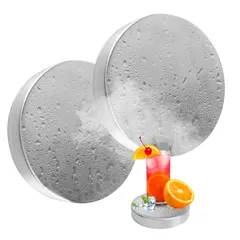 MORISHOP 保冷剤 長時間 強力 ステンレス 保冷剤 スピード冷凍＆高性能保冷 ステンレス製アイスパック 長持ち再利用可セット 防災用にも最適 (シルバー 円形2個)