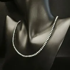 【未使用 極美品】真珠 K14WG ホワイトゴールド パールネックレス グレー 3.4mm （SNA）124091800502FA