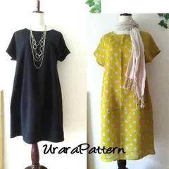 84 型紙　大人 コクーンワンピース　M～5L　Urarapattern