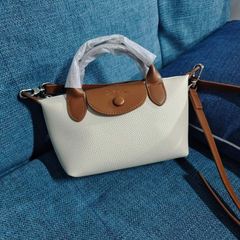 Longchamp　レザー　ミニーハンドバッグ　xs　サイズ ライチ柄 ハンドバッグ＆ショルダーバッグ 多機能オールシーズン 二つ折り水餃子型バッグ