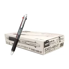 三菱鉛筆 3色ボールペン ジェットストリーム 10本 0.7 黒 書きやすい SXE340007.24 10P