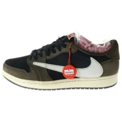 NIKE (ナイキ) ×TRAVIS SCOTT AIR JORDAN1 LOW OG SP-T トラヴィススコット エアジョーダン1 ダークモカ ローカットスニーカー ブラック/ブラウン US8.5/26.5cm CQ4277-001