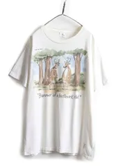 【お得なクーポン配布中!】 80s USA製 ジョーク イラスト プリントTシャツ XL 白 アート 当時物