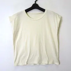 グレイル GRL カットソー Tシャツ ベーシック フレンチスリーブ コットン 半袖 M オフ白 アイボリー