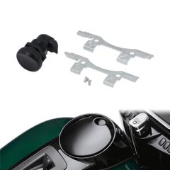 ハーレー ツーリングモデル用 プッシュボタン式 フューエルドアラッチ 燃料タンク蓋 ブラック 1992～2023年対応